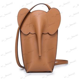 Evening Bags Elephant Wallet Bag Shoulder Messenger Bags Female Girl Fashion Genuine Leather Soft Small Card Phone Bags Coin Purse Cross Body T230508