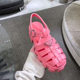 Roman Women Sandals Street Fashion Women's 2023 New All-match Fashion Summer Breathable Bun Head Increase Thick Bottoming Hollow Buckle Sandals
