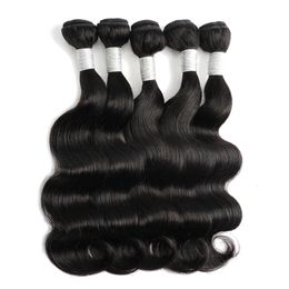 Hair Bulks Kiss Body Wave Human Bundles 12 to 22 Inch Indian Extensions 60g/Bundle Natural Black Colour Double Weft 230508