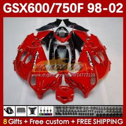 Body For SUZUKI KATANA GSX600F GSXF600 GSXF750 GSXF 600 750 CC 98 99 00 01 02 169No.10 600CC 750CC GSX750F GSXF-600 GSXF-750 1998 1999 2000 2001 2002 Fairing red stock