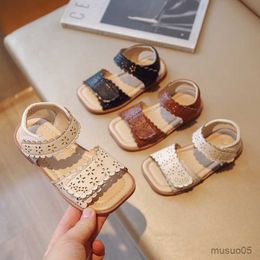 Sandals Girls Sandals Vintage Style Children Summer Shoes Comfortable Soft Soled Kids Beach Shoes Fashion Princess Sandals Size 21-30