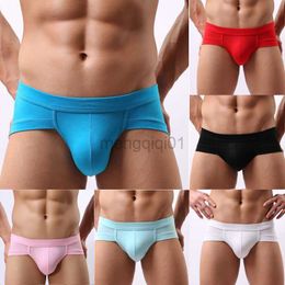 Men's Shorts Hirigin New Fashion Pure Cotton Men Sexy Bulge Briefs Solid Colour Mid Waist Boxer Triangle Trunks Casual Breathable Underpants Y23