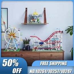 Blocks Large Roller Coaster Electric Amusement Park Compatible 18003 Model Building Block Brick Children s Toys Birthday Gifts 230506