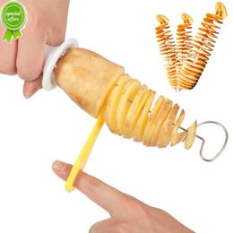 New Protable Potato BBQ Skewers For Camping Chips Maker potato slicer Potato Spiral Cutter Barbecue Tools Kitchen Accessories