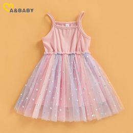 Girls Dresses ma baby 27Y Toddler Kid Dress Sequins Tulle Party Wedding Birthday Dresses For Girl Summer Clothing Children Costumes 230506