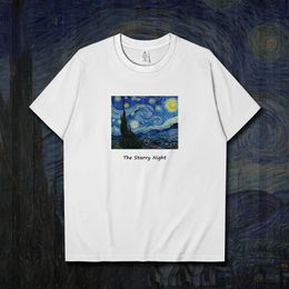 Men's T-Shirts Starry Sky Art Painting High-End Men'S Luxury T-Shirt Cotton Summer Korean Luxury Clothing Light Quality And Interesting Clothes 230508