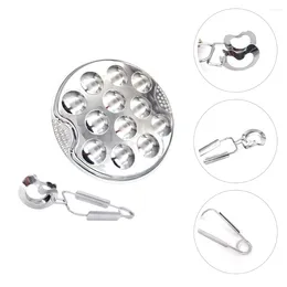 Dinnerware Sets Snail Escargot Plate Seafood Serving Platter Ceramic Griddle Oyster Compartment Set Cooking Tray
