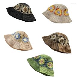 Wide Brim Hats Women Crochet Bucket Hat Cute Ladies Outdoor Sports Fisherman Cap For Teenagers Casual Spring Summer Drop