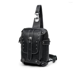 Evening Bags Steampunk Shoulder Crossbody Bag Female Motorcycle Cycling Gothic Rock Metal Rivet Harajuku Style Waist