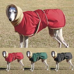 Jackets Winter Warm Dog Clothes Waterproof Thick Dog Jacket Clothing Red Black Dog Coat with Leash Hole for Medium Large Dogs Greyhound