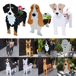 Planters Pots Cute Animal Shaped Flower Planter Pet Dog Potted Garden Yard Decoration Plant Container Holder for Outdoor Indoor Plants 230508