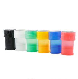 Smoking Pipes 40MM diameter colored plastic integrated cigarette grinder storage tank Cut tobacco storage tank