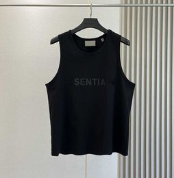 Designer Shirt T Essentail ank op hree-dimensional silicone Letter Sleeveless Men Women Sports s Loose Summer Fashion Fitness Clothings