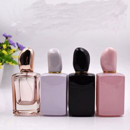 50set/lot New 50ml large-capacity square high-end perfume sub-bottling bottle cosmetic glass spray bottle spot wholesale