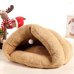 Cat Beds Winter Warm Soft Bed Mats Toy Balls Hanging House Kitten Sleeping Bag Puppy Chihuahua Yorkshire Pet Small Dog