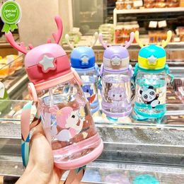 500ml Kids Water Bottle with Straw Cute Leakproof Child School Outdoor Travel Portable Tumbler Kawaii Cup Girl