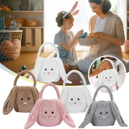 Gift Wrap Easter Cute Basket Long Ear Plush Handbag For Egg Candy Storage Baskets Happy Party Decor Kids Bags