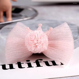 Hair Accessories Girls Pins Bowknot Crown Flower Style Dress And Pink/light Blue/Light Pink Colour