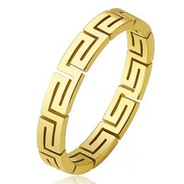 Great Wall Pattern Stainless Steel Band Ring Jewellery for Women Gift