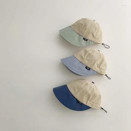 Hats 2023 Summer Korean Version Fisherman Hat For Boys And Girls Colour Matching Quick Drying Bowl Babies Sunshade 46-50cm