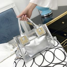 Evening Bags Transparent Mother And Child Bag For Women Fashion Two-Piece Set Female Jelly High-capicity Portable Shoulder Handbags