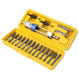 Schroevendraaier 20pcs Half Time Drill Driver Multi Screwdriver Sets Swivel Head QuickChange Driving Repair Tool Kits with Portable Drill Bits