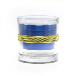 Smoking Pipes 68mm four layer zinc alloy grinding teeth acrylic transparent shell smoke grinder