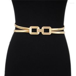 Belts Vintage Metal Elastic For Women Golden Dress Decor Waist Belt Girls Skinny Chain Female 2023