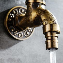 Bathroom Sink Faucets Vintage Wash Machine Faucet Zinc Alloy Copper Valve Core Kitchen Retro Water Tap Gold