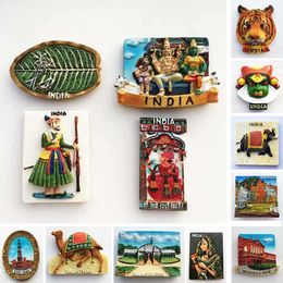 Fridge Magnets Home Decoration Fridge Magnets Indian Fridge Magnet Souvenirs 3d Rajasthin Painted Resin Crafts Fridges Stickers P230508