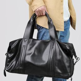 Duffel Bags Fashion Big Leather Travel Bag Casual Natural Cowhide Trip Duffle Multifunction GYM Tote Crossbody