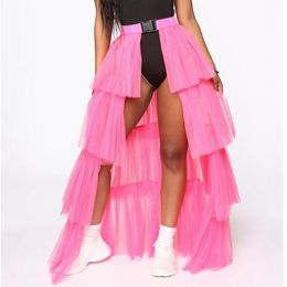Skirts Layer Cake Long Maxi Lace Tulle Ladies Party Wear Gown Lolita Petticoat Vintage Midi Jupe Saias faldas 230508