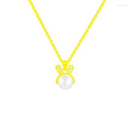 Pendant Necklaces Pearl Little Animal Pet Zircon Chain Necklace Nimble Mother's Day Woman Wedding Family Friend Gift