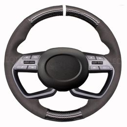 Steering Wheel Covers Black Carbon Fiber Suede Hand-stitched Soft Car Cover For I20 III 2023-2023 Bayon