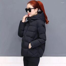 Women's Trench Coats Women Jacket Parka Down Cotton Padded Coat 2023 Autumn Winter Slim Short Hooded Warm Thicken Jackets Women's