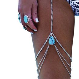 Belly Chains Boho Waist Belly Chain Leg Thigh Chain Woman Sexy Beach Bikini Body Chain Bohemian Leg Thigh Harness Jewellery Z0508