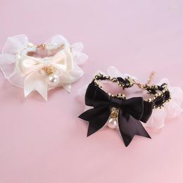 Dog Collars Pet Collar Cute Lace Bow Adjustable Necklace Sweet Cat Decorative Chokers Accessories Puppy Kitten Supplies