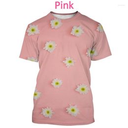 Men's T Shirts 2023 Men And Women Summer Creative Flowers 3d Printing Short-sleeved Fashion Women's Casual Clothing Fresh Style T-shirt