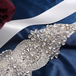 Wedding Sashes NZUK Silver Crystal Belt Rhinestone Handmade Diamond Bridal For Dress Accessories