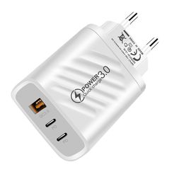 Caricabatterie Dual C Caricabatterie PD Dual TYPE-C 1USB Ricarica da viaggio USB PD multi-porta per Iphone Samsung Lg Mobile Phone