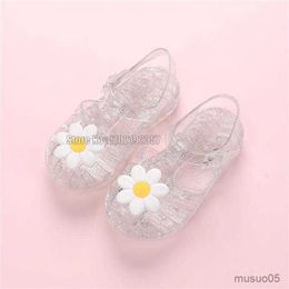 Sandals New Summer Children Jelly Princess Sandals Sweet Flowers Girls Toddlers Baby Breathable Hollow Shoes