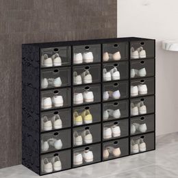 Storage 6pcs/set DIY Shoe Rack Sneaker Storage Box Fold Plastic Shoes Case Organiser Shoebox plastic assembly shoe cabinet