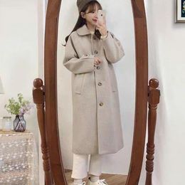 Women's Wool & Blends Hepburn Temperament Coat Black Dress Autumn And Winter 2023 Korean Version Small Man Spring