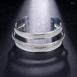 Bangle Honghong Punk Style Exaggerated Three-Layer Open Bracelet High-Quality 3A Zircon Dating Yan Will Gift Boutique Jewellery Accessori