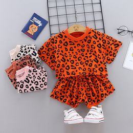 SetsSuits Boys Girls Leopard print Cotton Kids Tshirts Sets Baby Clothing Summer born Infant Sports 2Pcs Sets Toddler Girl Clothes Set 230508