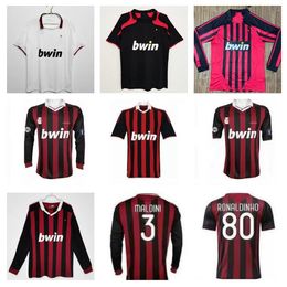 2007 2008 2009 2010 ac MILANS Ronaldinho retro soccer jerseyS 07 08 09 10 Maldini Pato Seedorf Inzaghi Nesta Pirlo Thiago Silva vintage classic football shirt