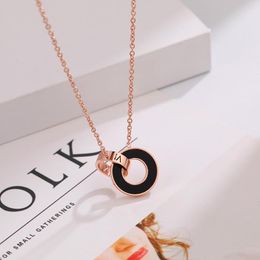 Pendant Necklaces Stainless Steel 2 Colour Cross Circle Enamel Necklace For Women Choker 2023 Trendy Party Gift Fashion Jewellery PulseiraPenda