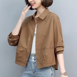 Women's Blouses Shirt Women's Long Sleeve Coat Short 2023 Spring And Autumn Korean Version Temperament Versatile Small Middle Aged Mom