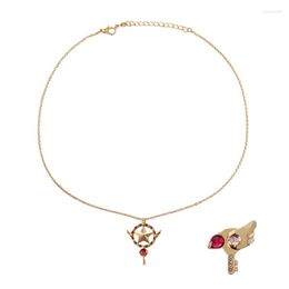 Chains Short Link Chain Card Captor Cardcaptor Sakura Choker Necklace Clear Cards Kinomoto Pendant For Women Girls