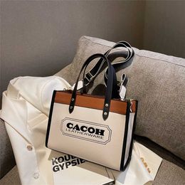 Cheap Purses on sale Large Capacity Canvas Bag Women's New Fashion Red One Shoulder Crossbody Versatile INS Handheld Tote